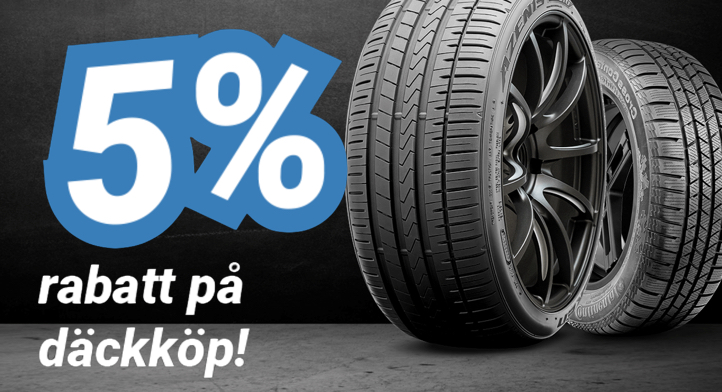 5% rabatt på nya däck hos Dackonline.se!