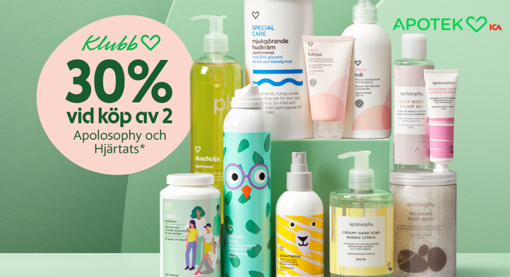 30% + 15% rabatt på Klubbdagar hos Apotek Hjärtat!