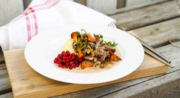 Viltskavsgryta med potatispuré