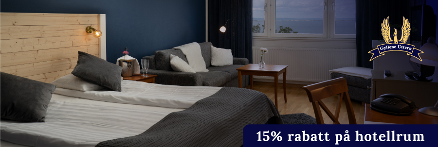 15% rabatt på rum hos Hotel Gyllene Uttern