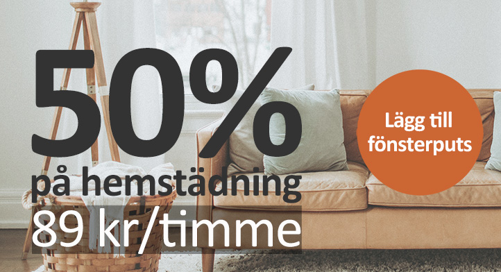 50% rabatt på hemstädning i Stockholm!