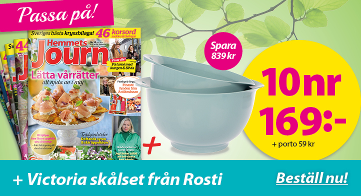 10 nr av Hemmets Journal + Victoria skålset från Rosti