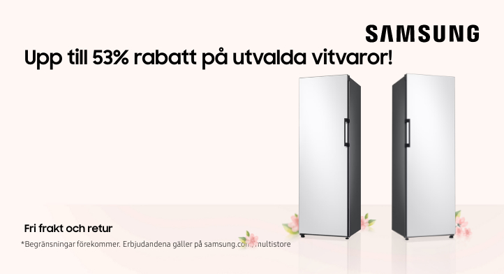 Upp till 53% rabatt på utvalda vitvaror!