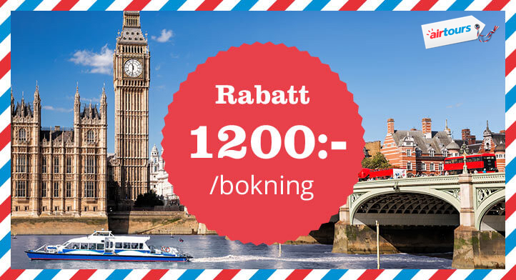 1 200 kr rabatt på weekendresor hos Airtours!