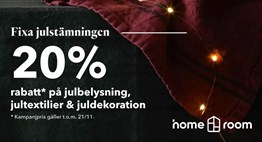 20% rabatt julinredning hos Homeroom