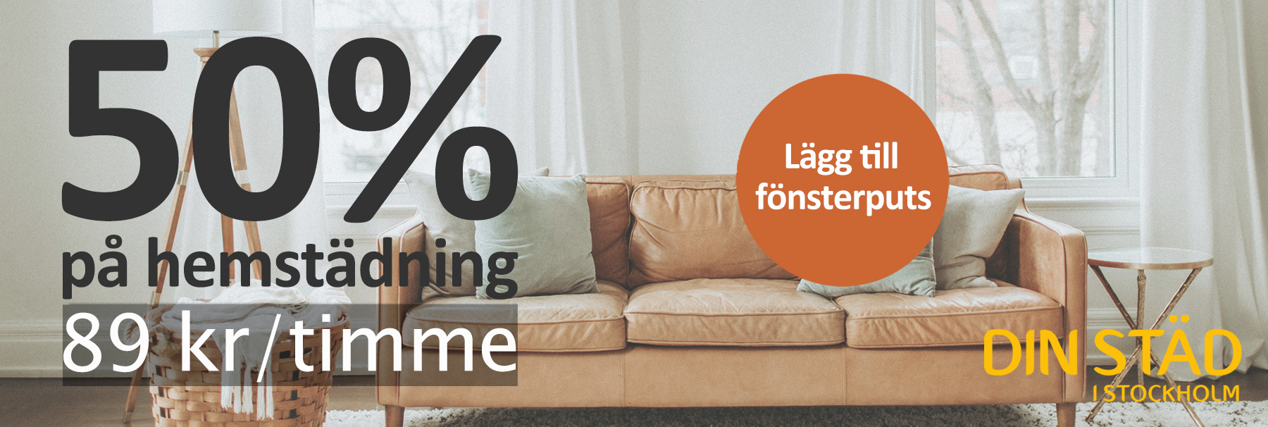 50% rabatt på hemstädning i Stockholm!
