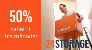 50% på förrådshyran hos 24Storage