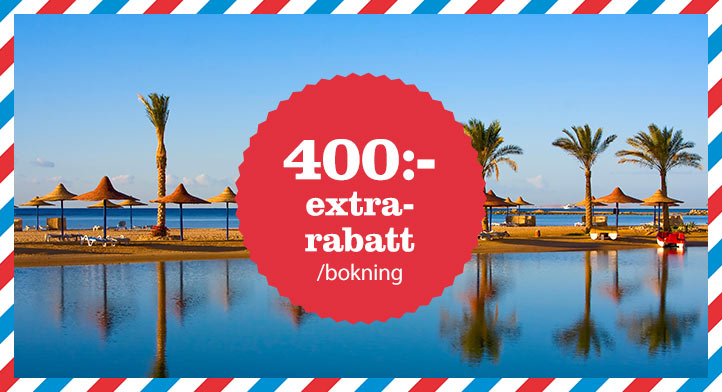 400 kr extra rabatt på resor till Hurghada hos Airtours!
