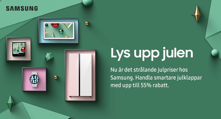Julpriser hos Samsung - upp till 55% Smart Seniorrabatt!