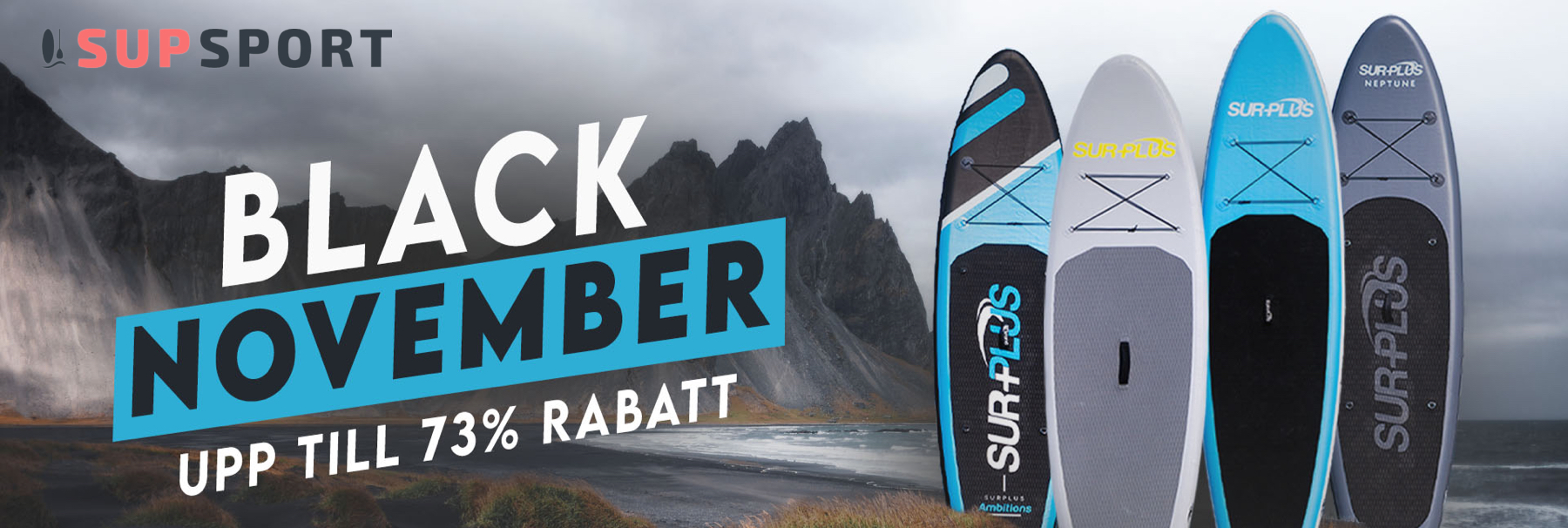 Black November hos SUPsport med upp till 73% rabatt!